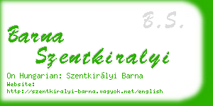 barna szentkiralyi business card