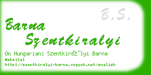 barna szentkiralyi business card